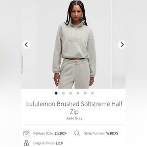 Lululemon Brushed Softstreme Half Zip